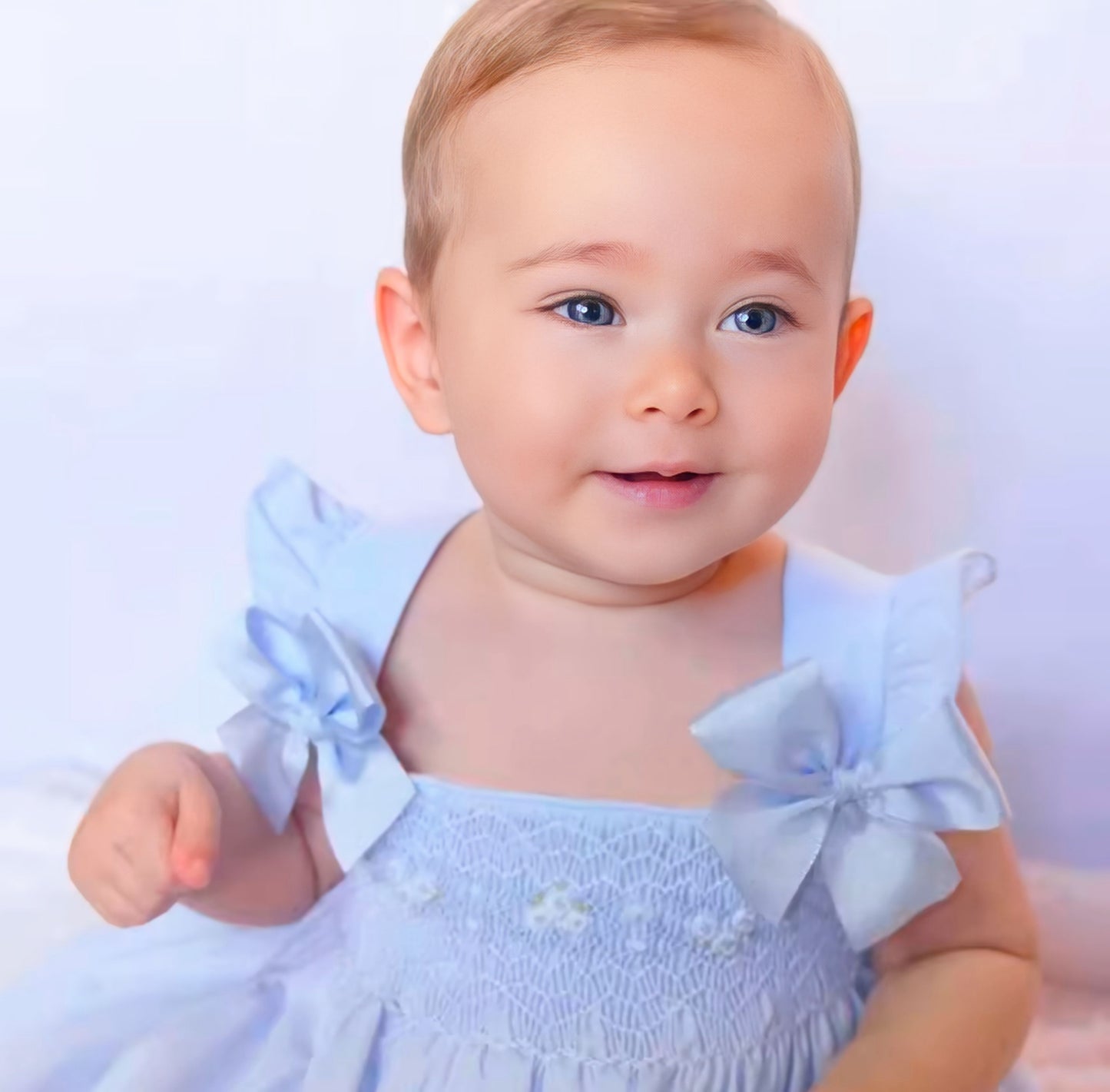 Conjunto de Blusa Azul Pastel con Bloomers