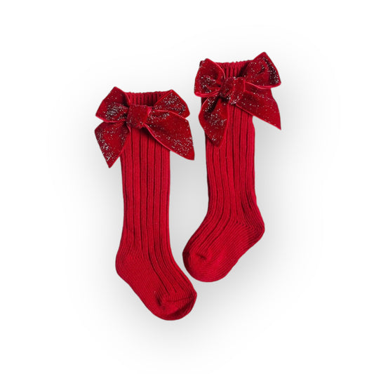 Calcetas con moño terciopelo