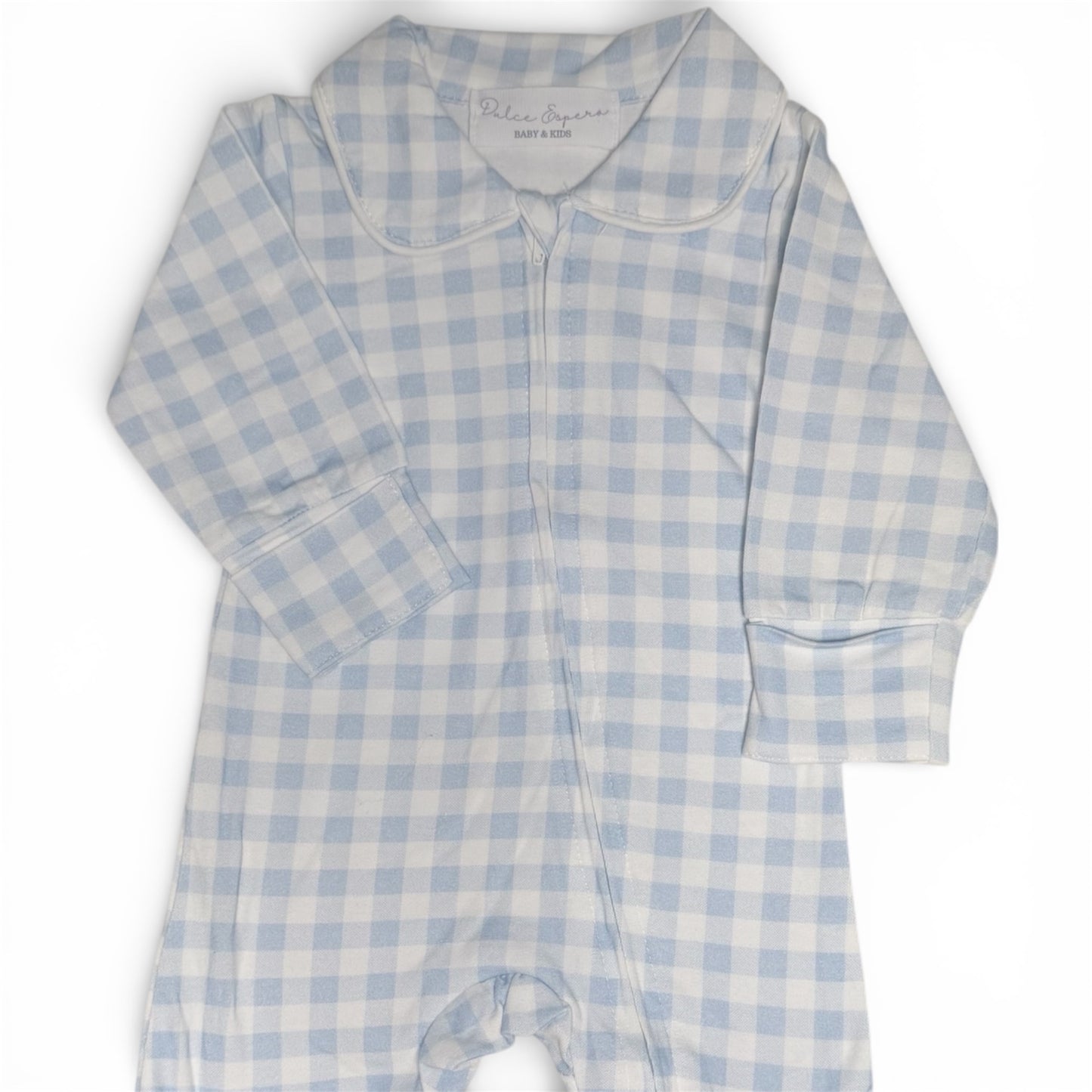 Pijama Personalizada de Cuadros Azules con Bordado