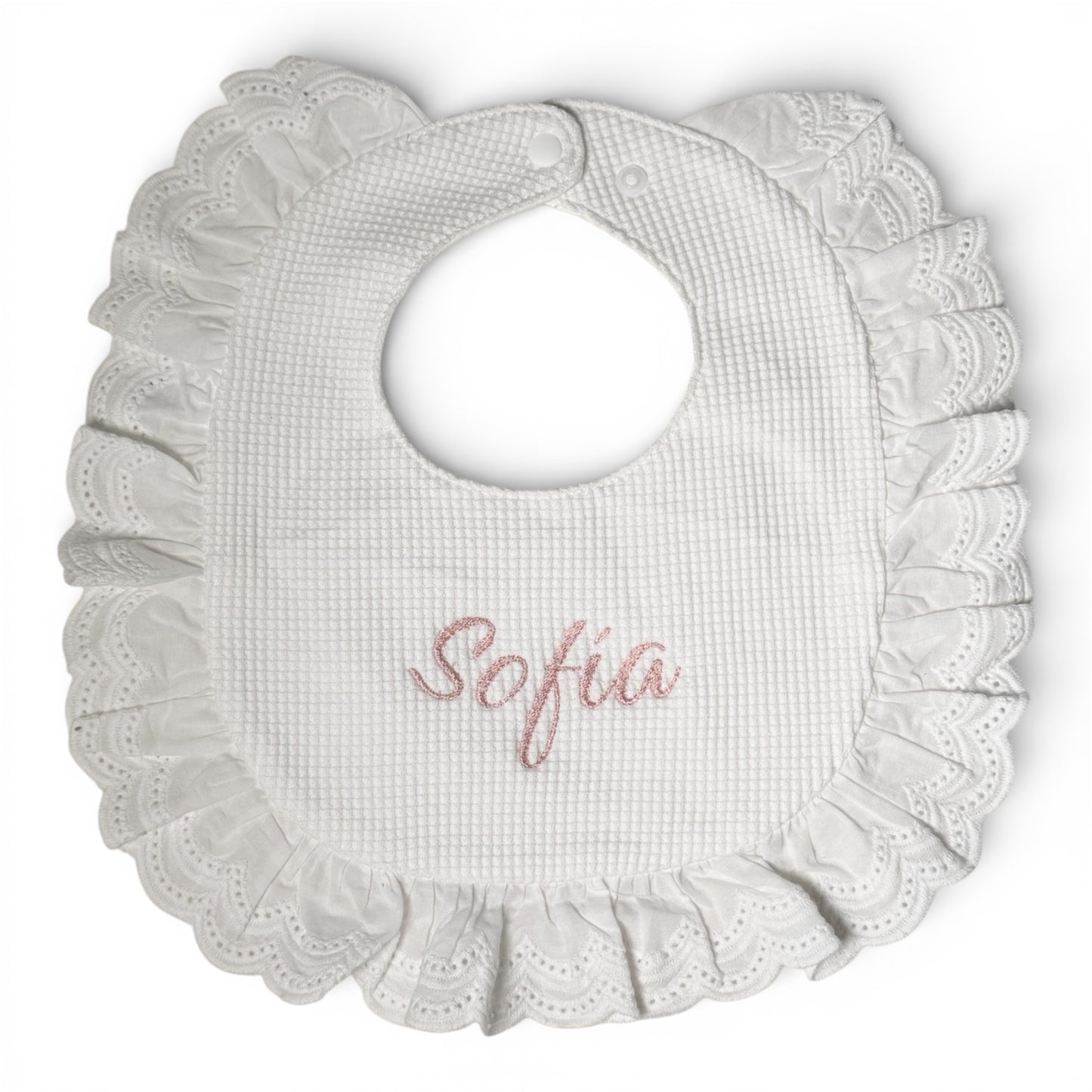 Babero con volantes personalizado