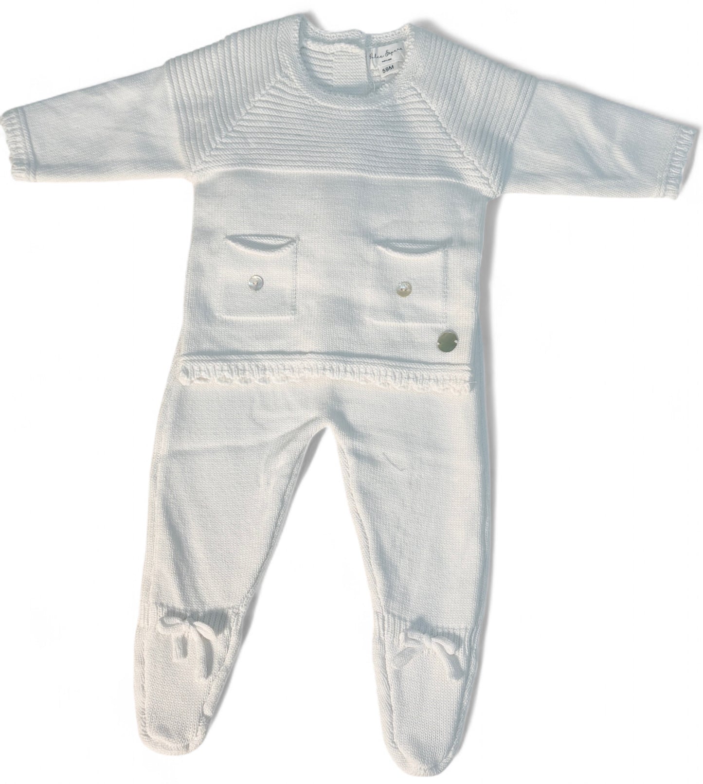 Conjunto tejido blanco unisex