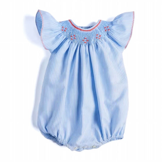 Mameluco Renata Azul con Bordado Floral