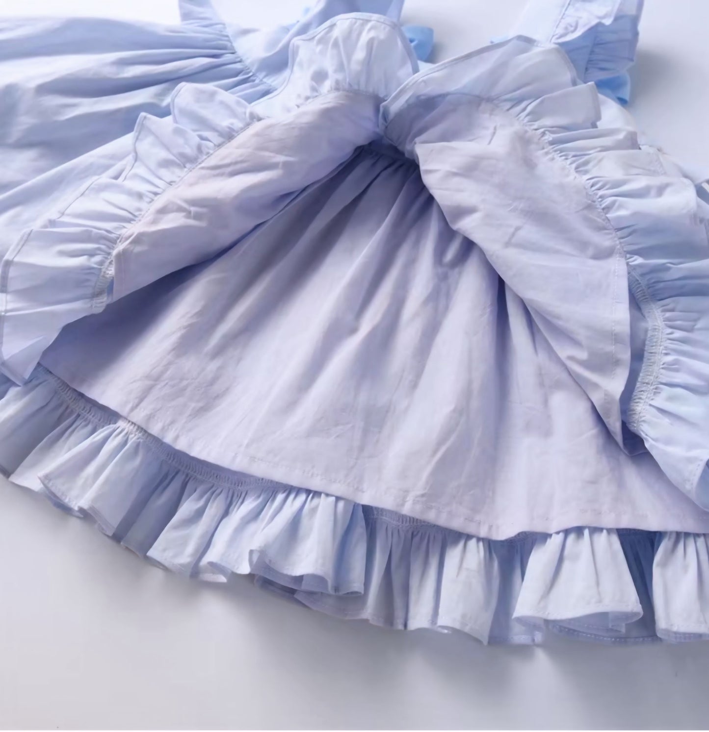 Conjunto de Blusa Azul Pastel con Bloomers